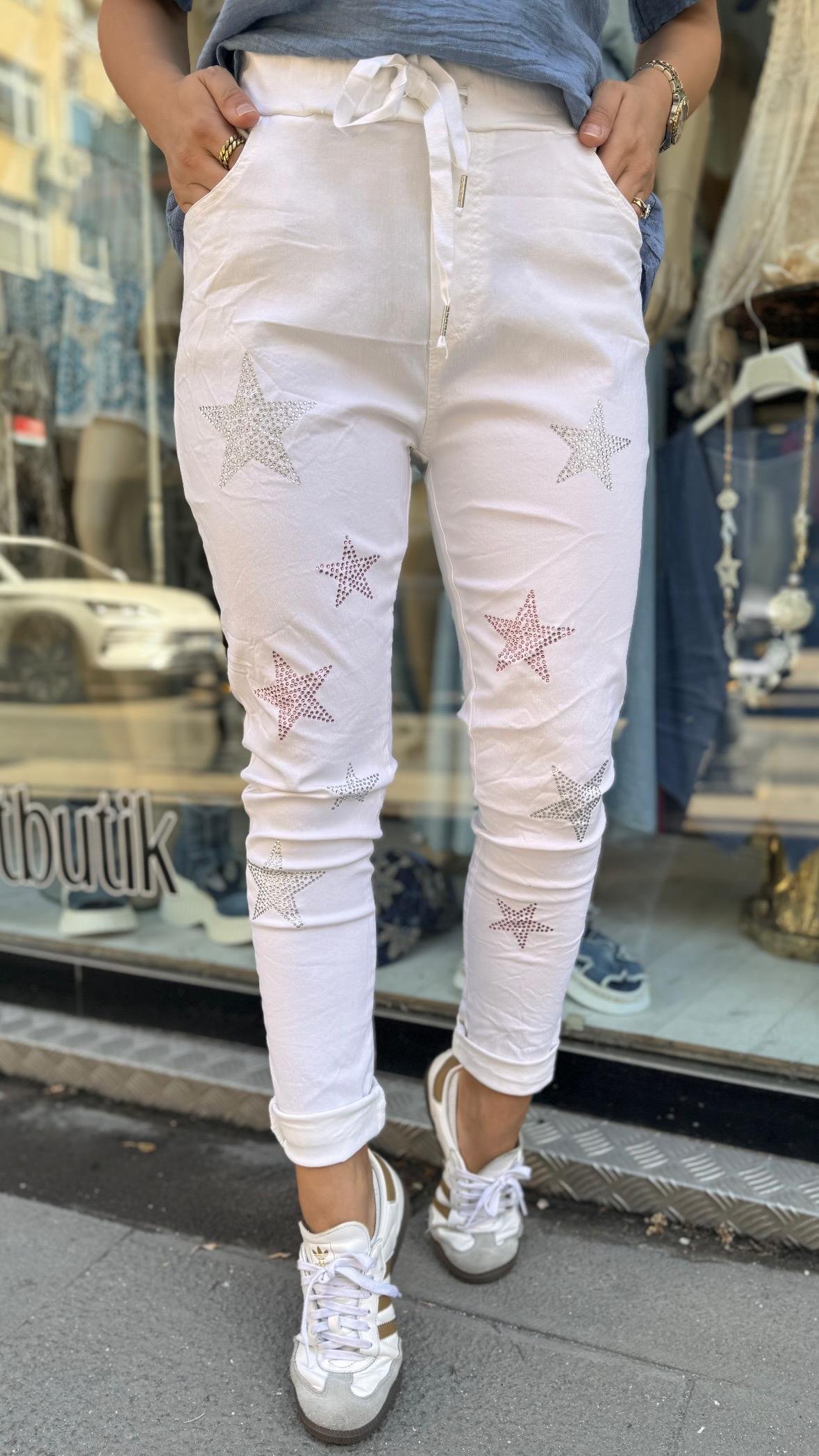 İthal Pantolon Yıldızlı Taşli
