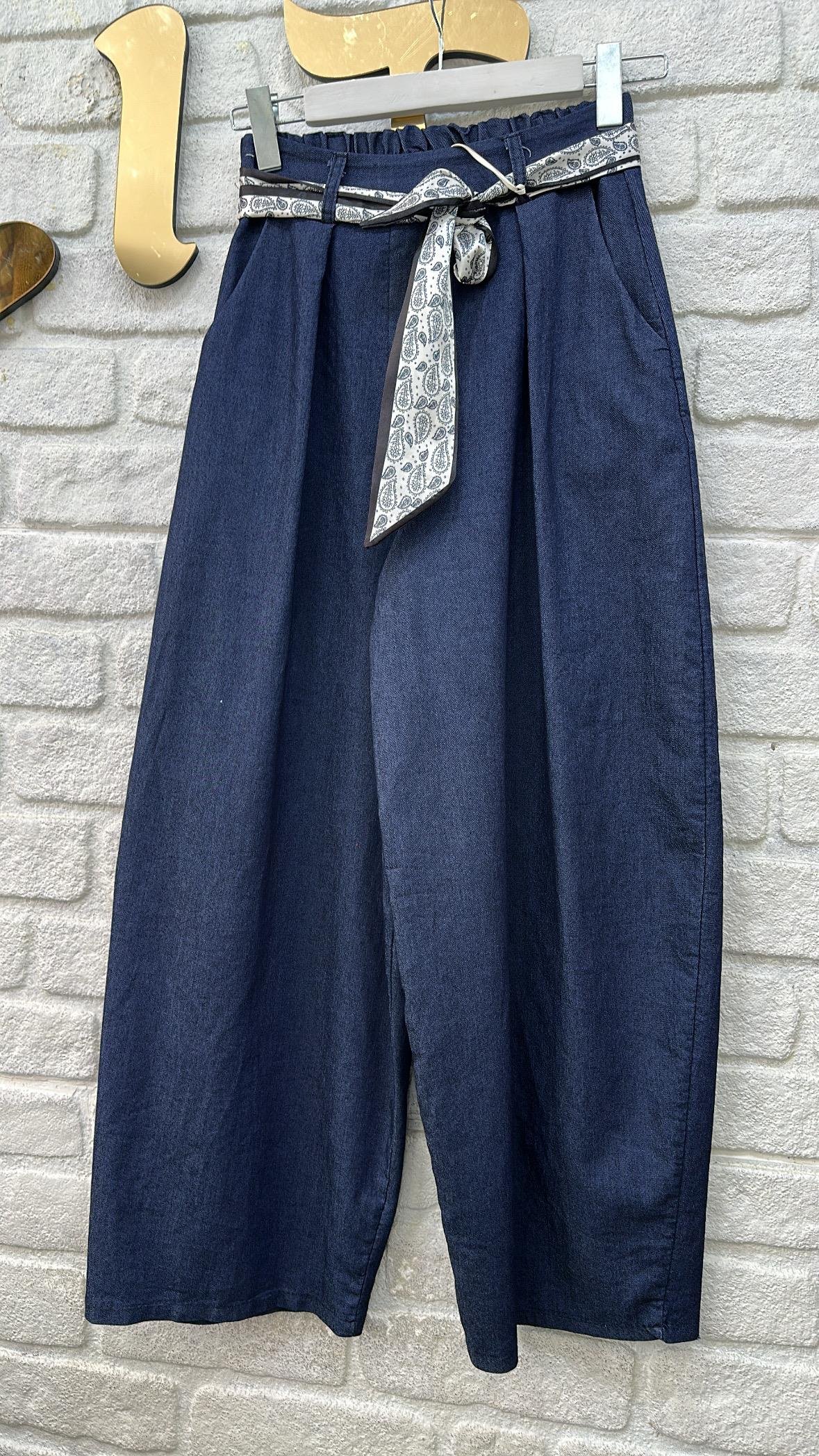 İthal Şal Kemerli Balon Pantolon