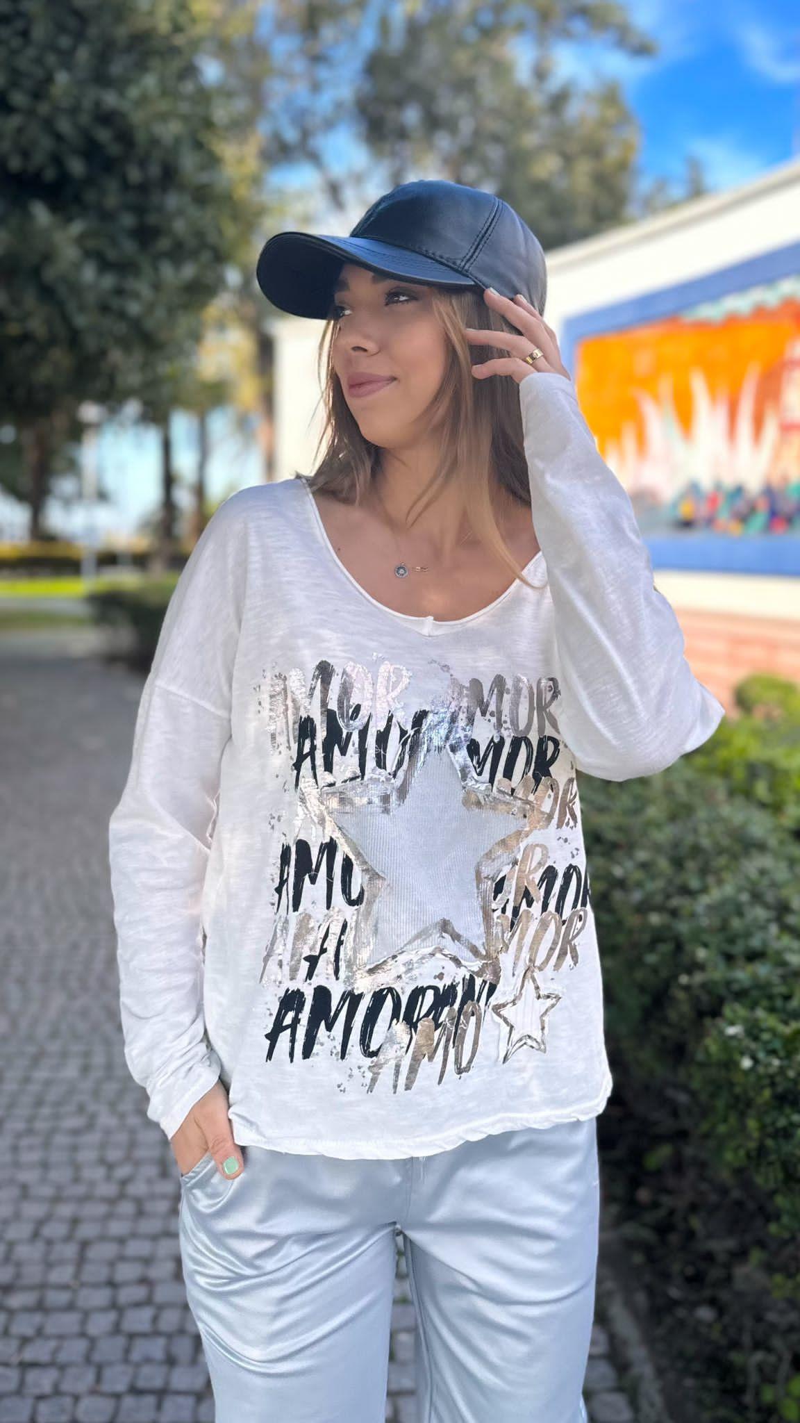 İthal Yıldızlı Amor Bluz