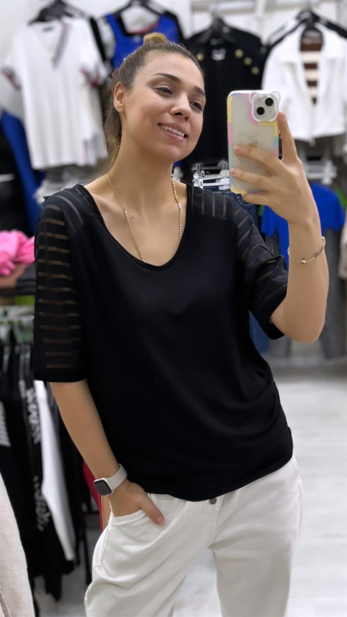 Kol Detay Tshirt-2