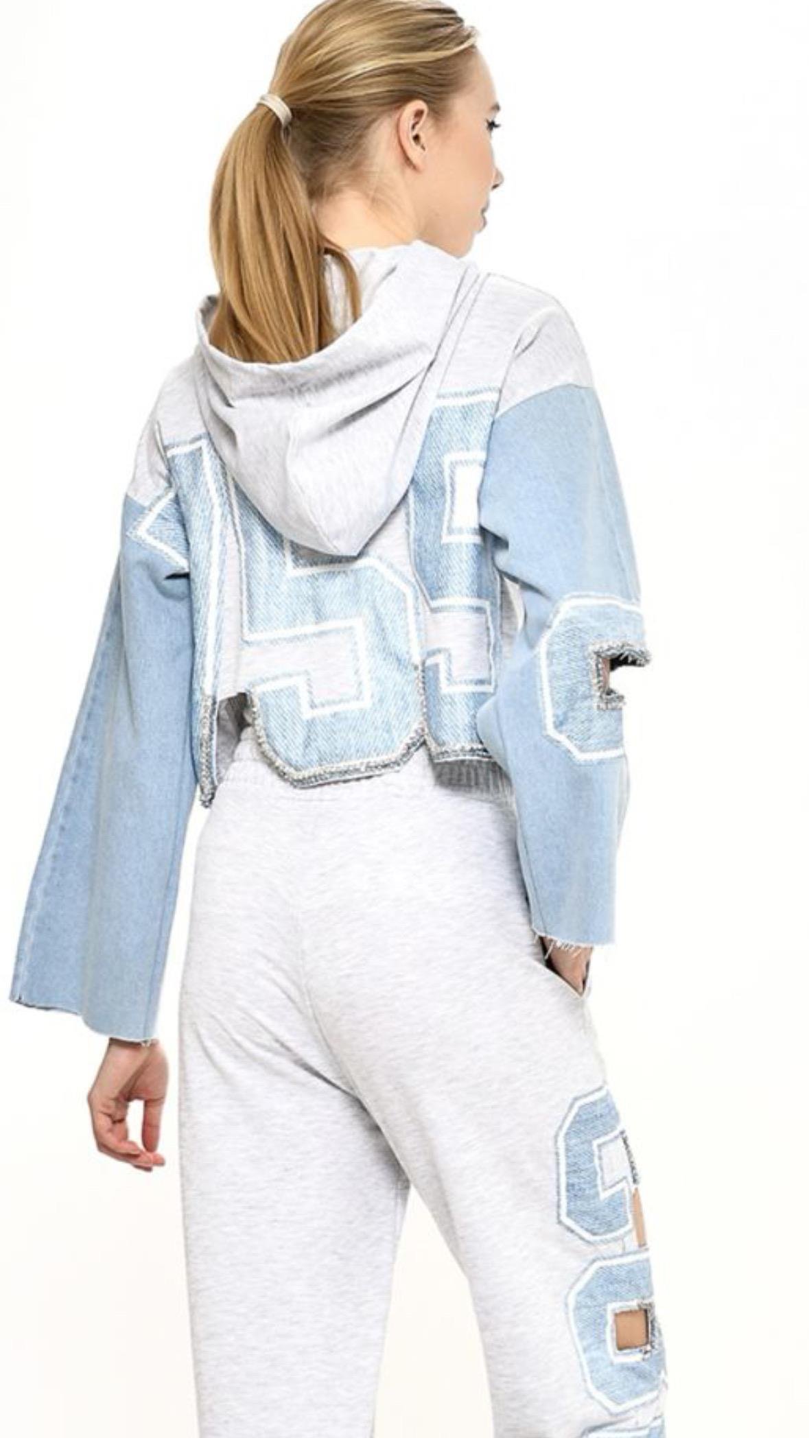 Kot Detay Fermuarlı Sweatshirt