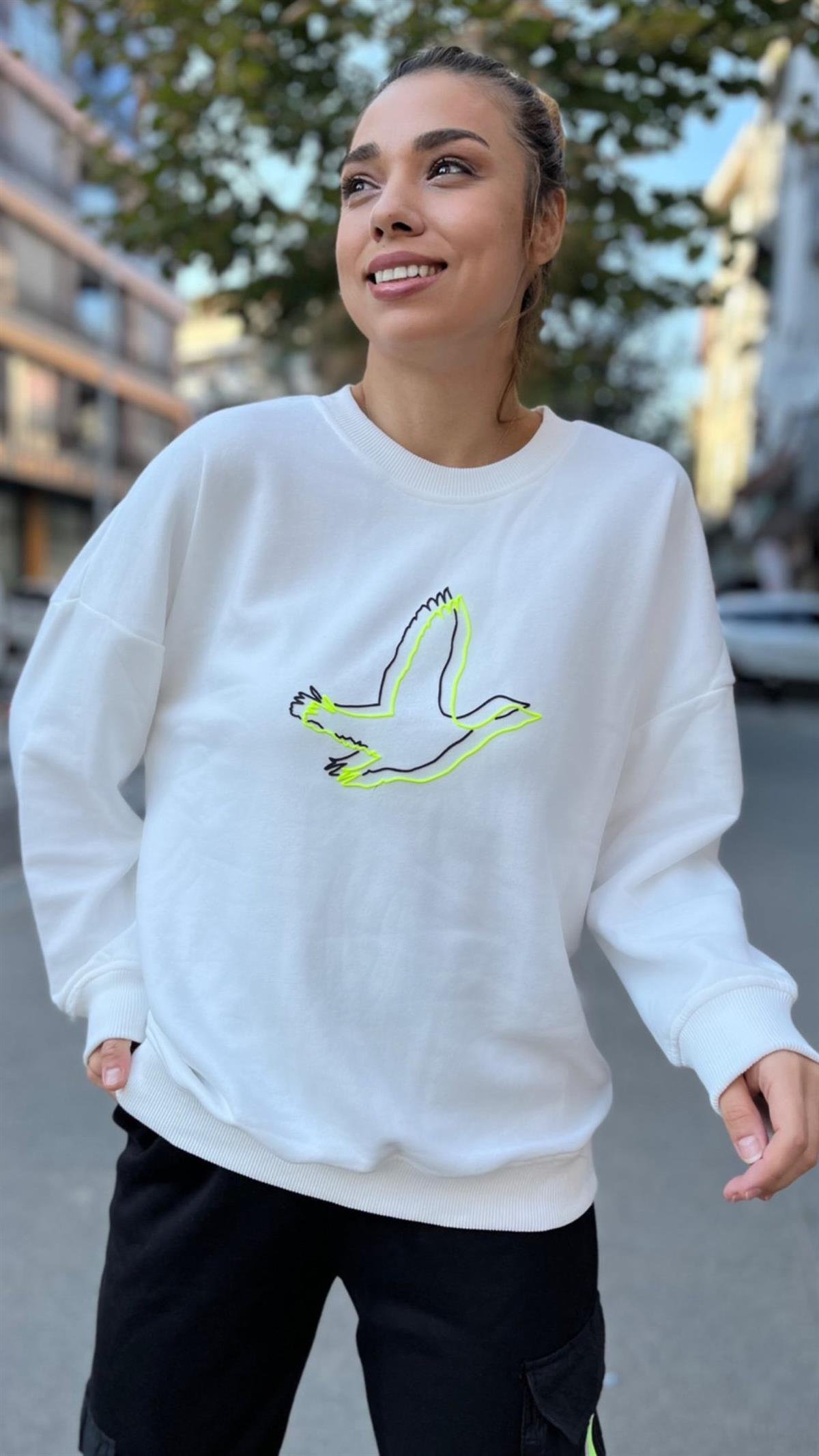 Kuşlu Sweatshirt 