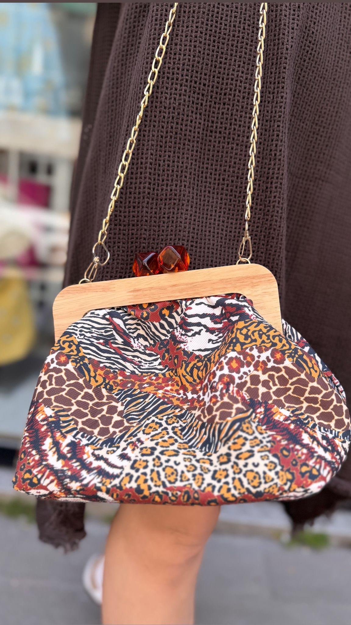Leopar Desen Çanta 