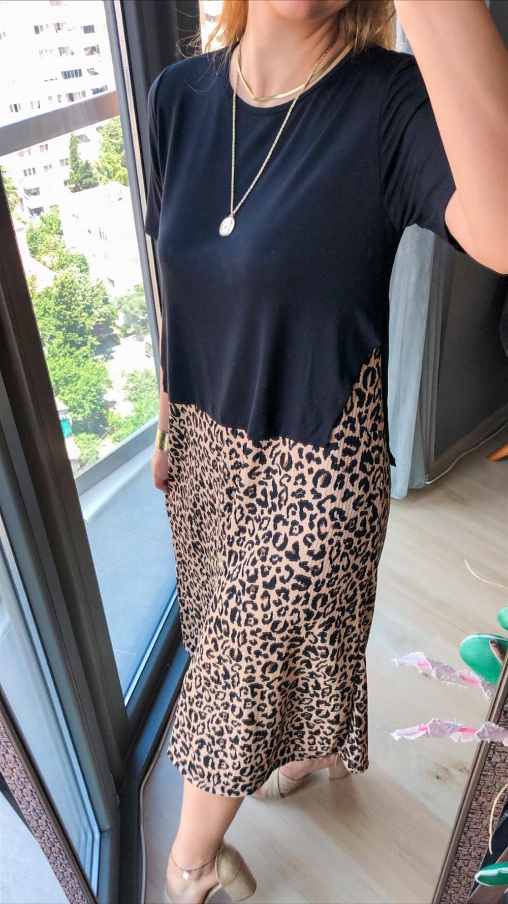 Leopar Desenli Elbise