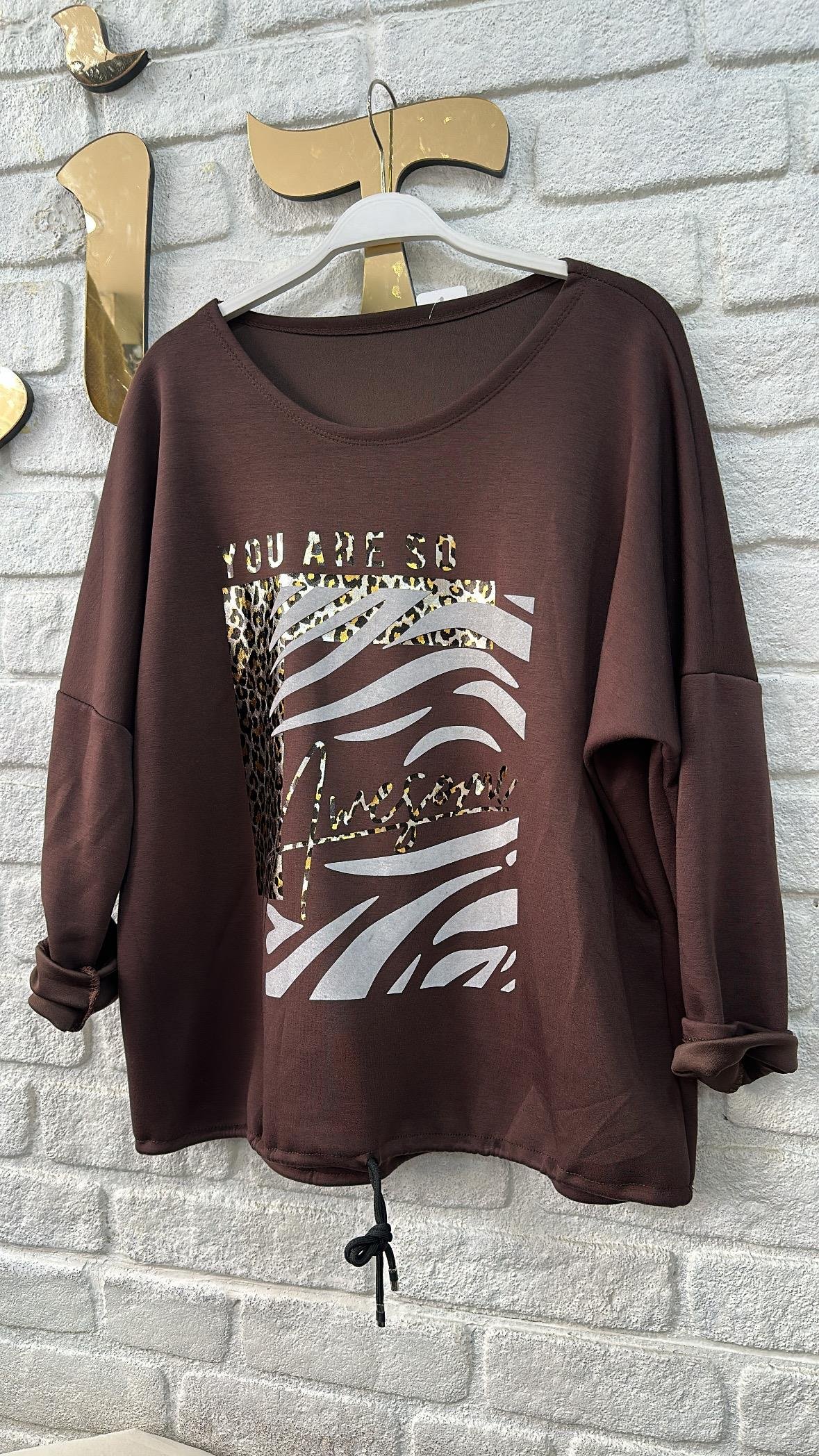 Leopar Detay Sweatshirt