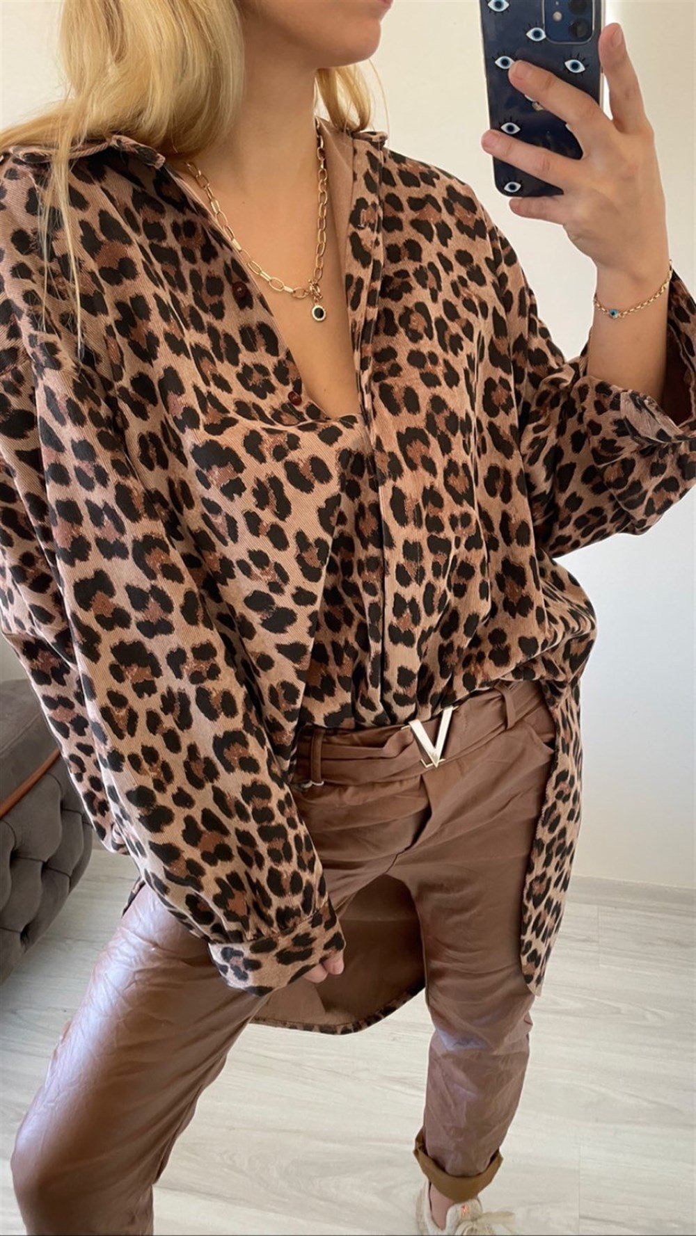 Leoparli Gömlek