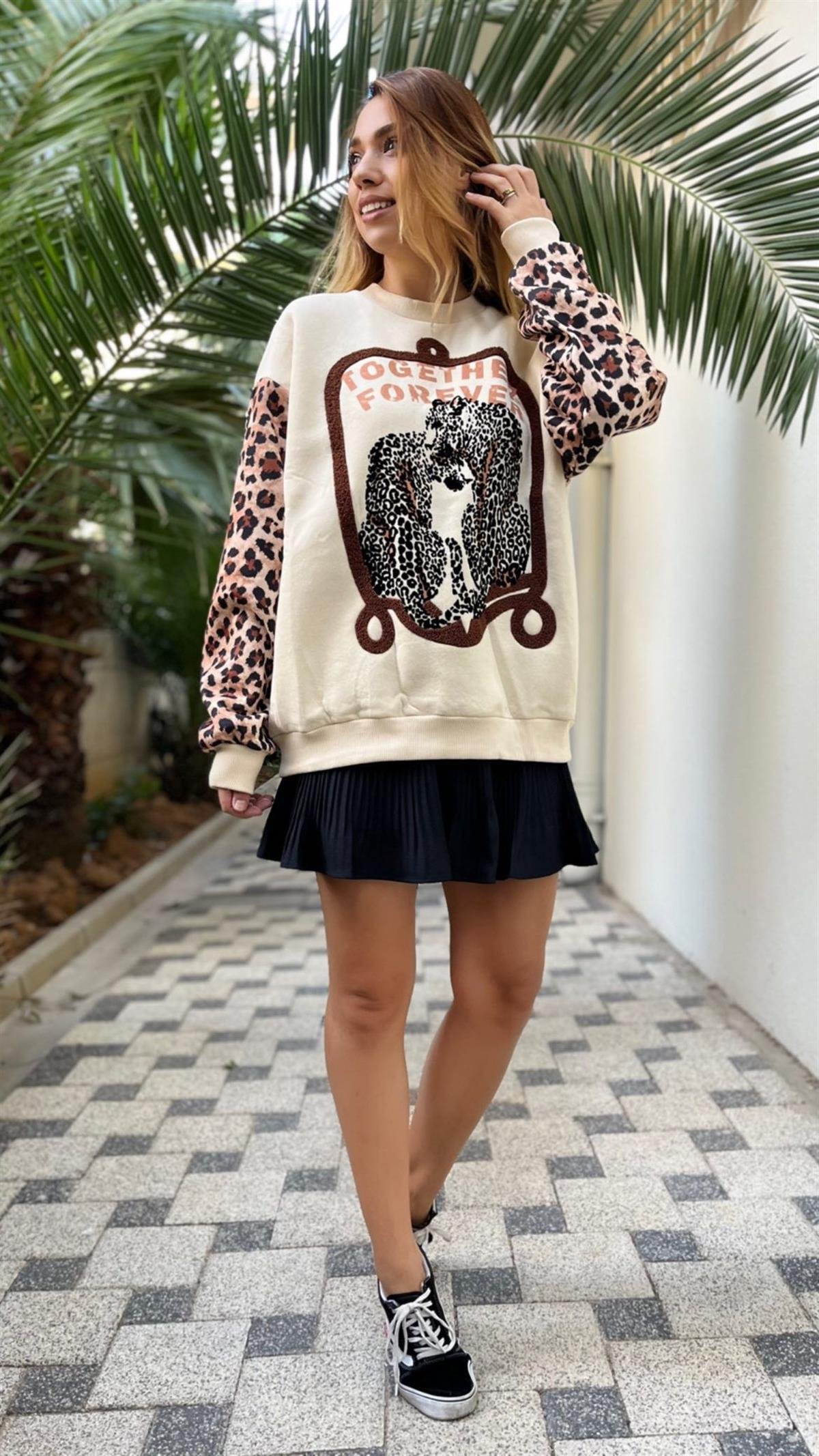 Leoparlı Sweatshirt