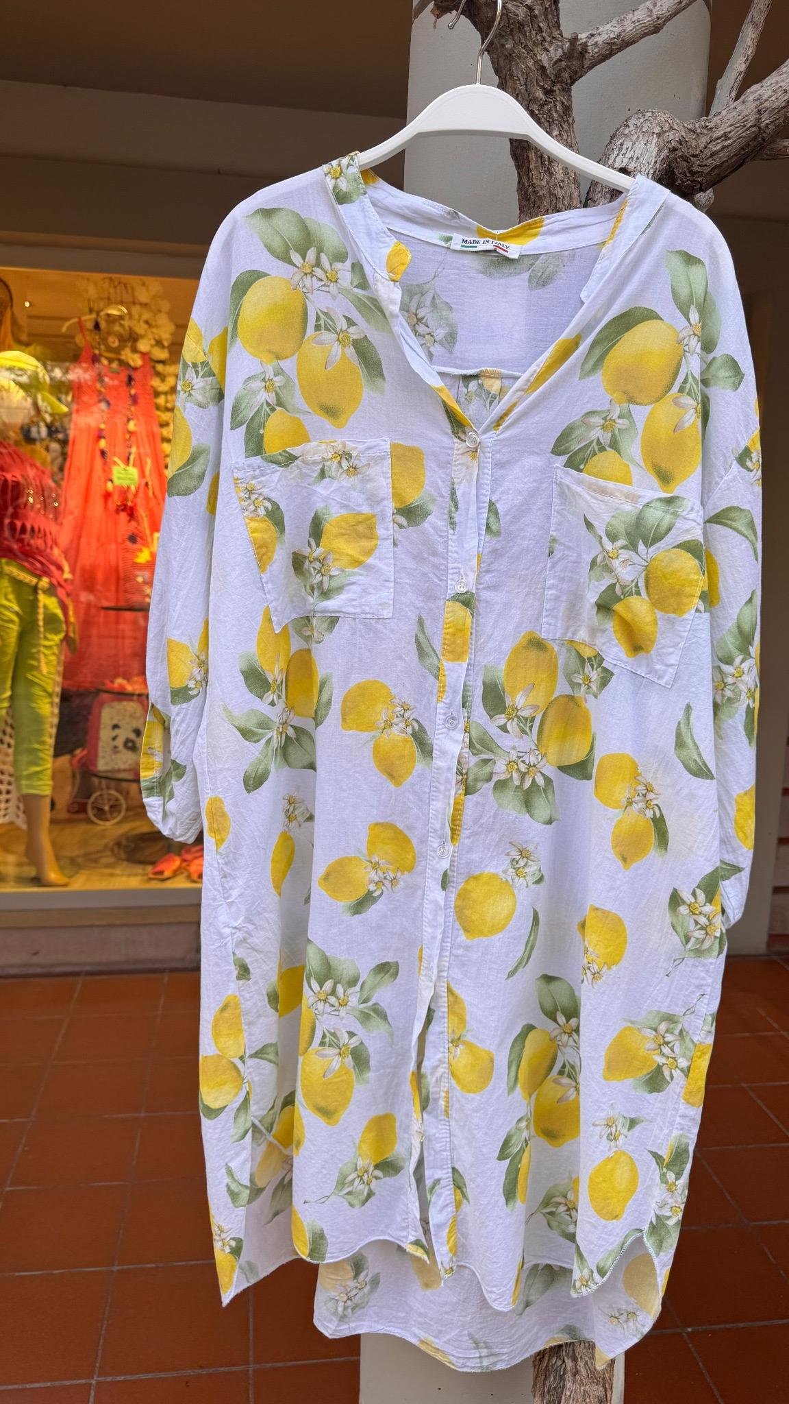Limonlu Gömlek Elbise 