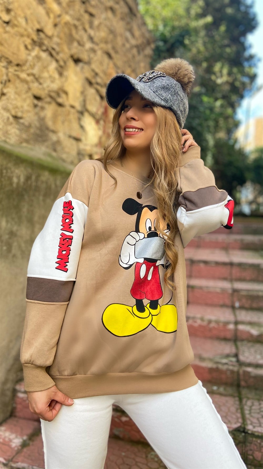 Mickey Desen Şardonlu Sweat