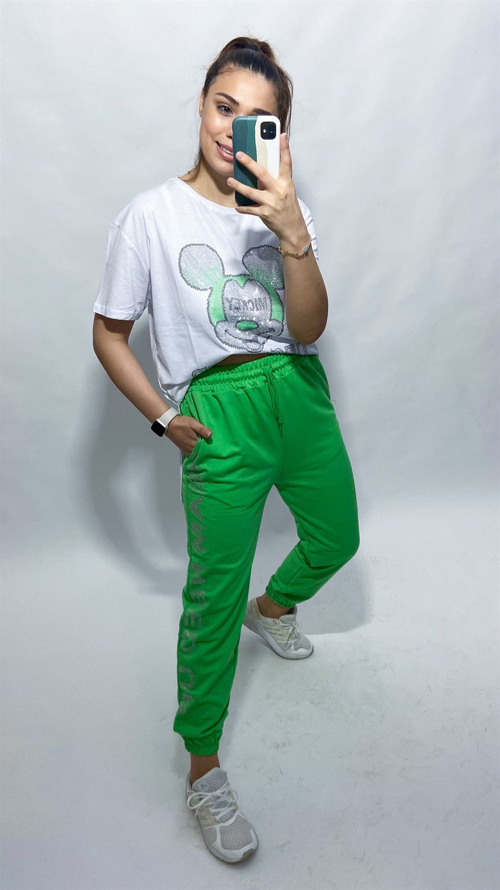 Mickey Taşlı T shirt