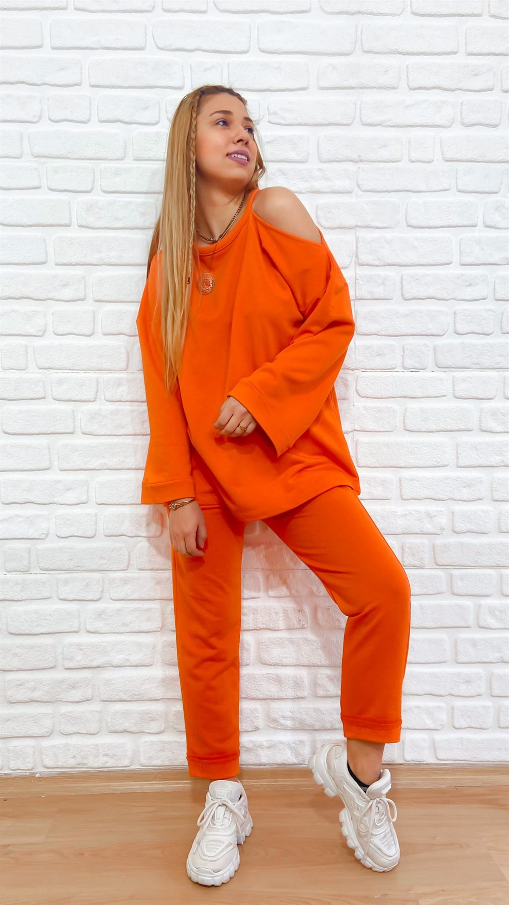 Omzu Açık Oversize Sweatshirt