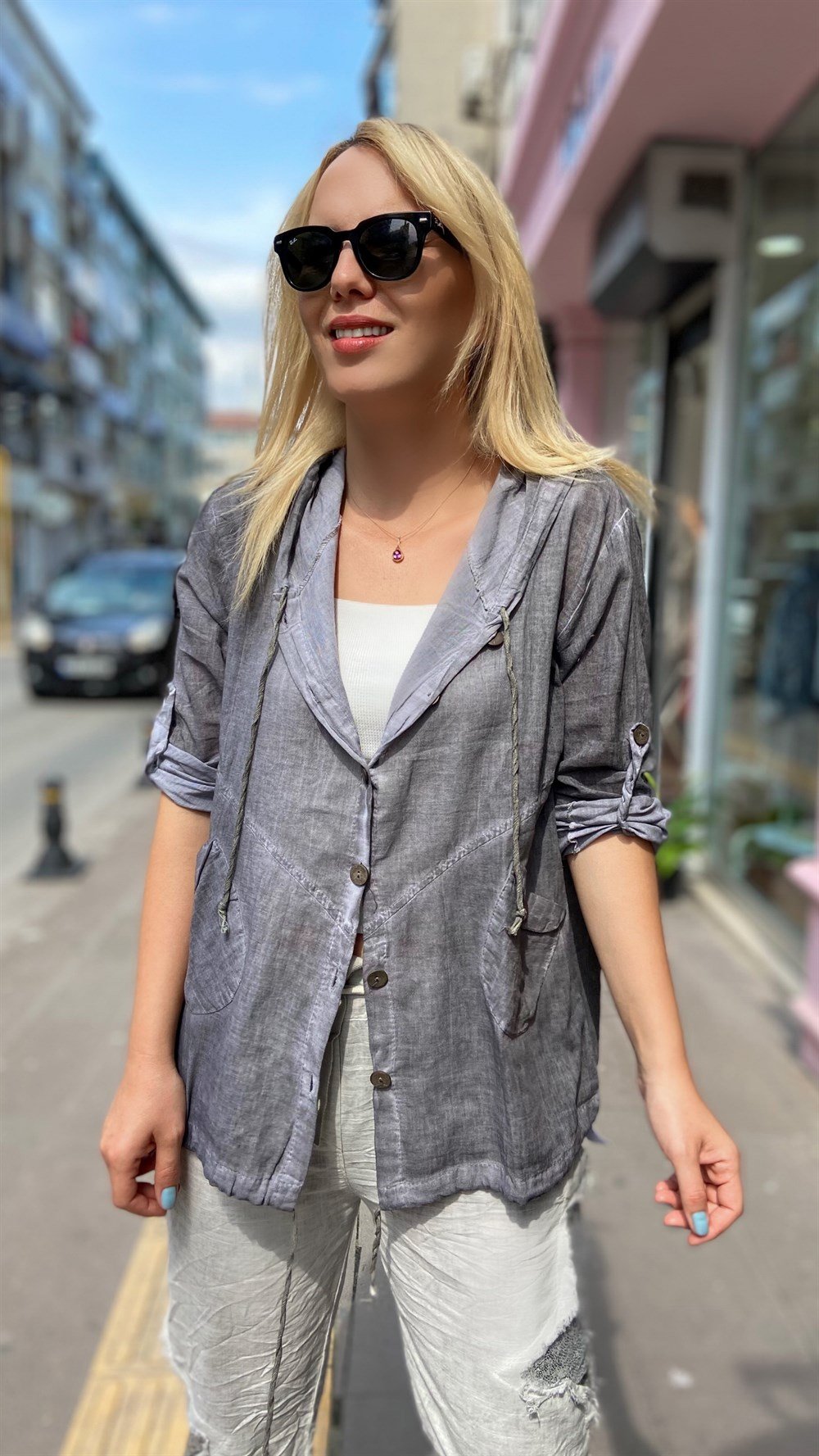 Pamuklu Cepli Kısa Kap
