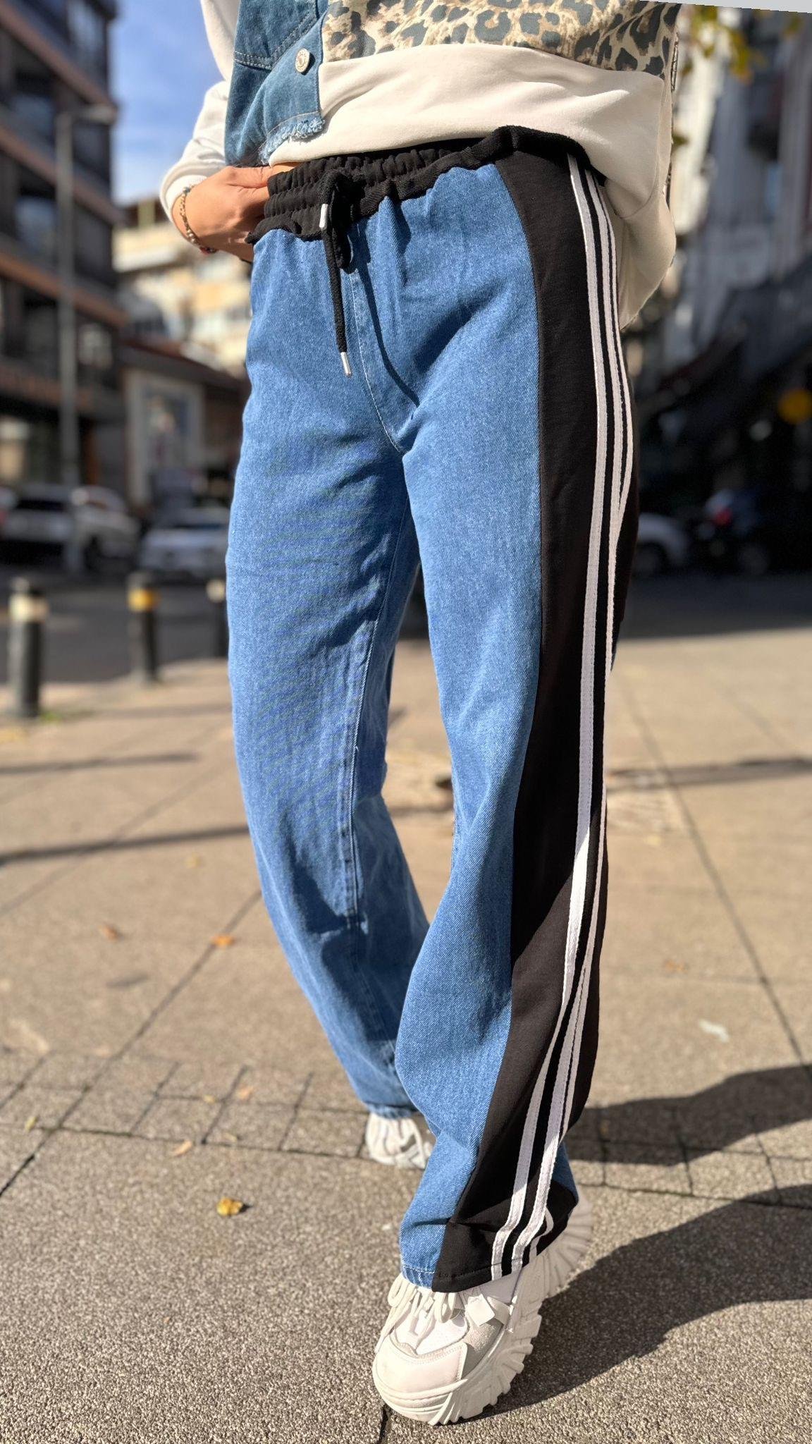 Pantolon İki Renk Yan Detay