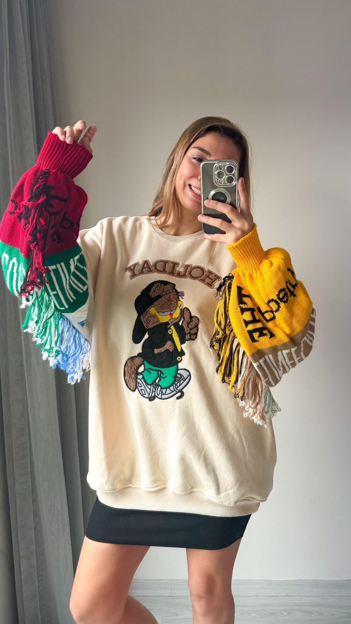 Sweatshirt Kolları Püskül