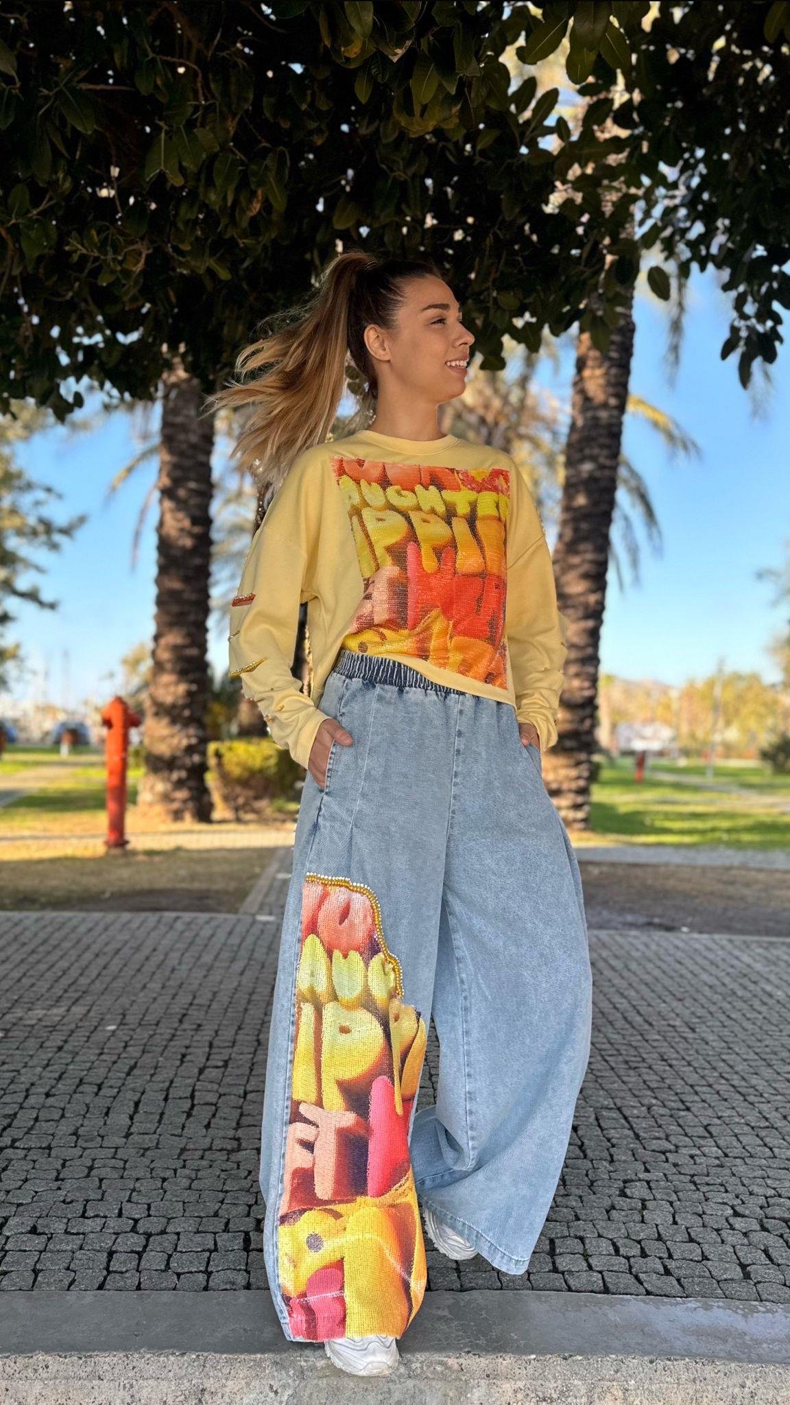 Tasarım Sweatshirt Renkli 