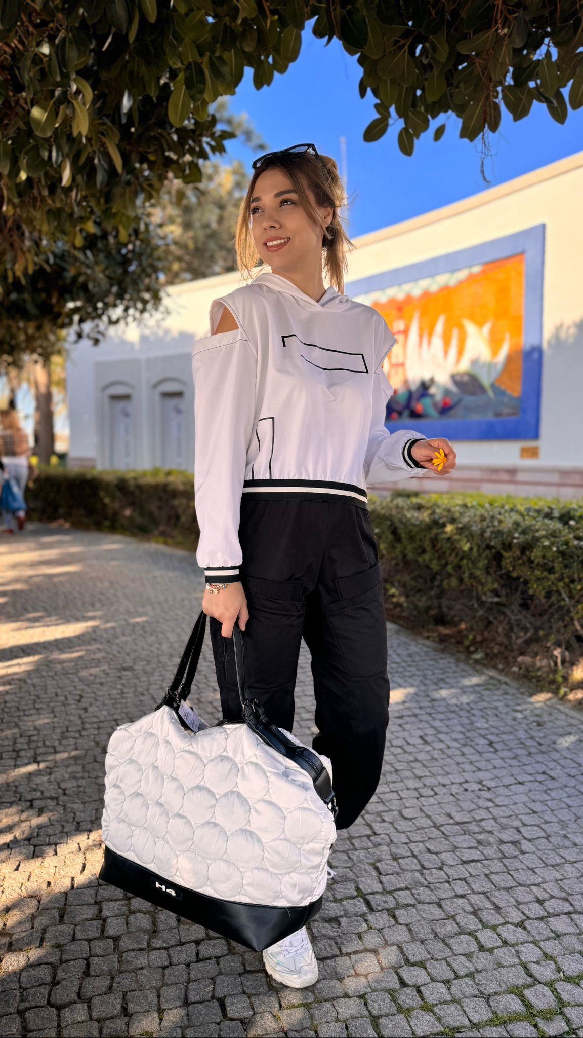 Tasarım Sweatshirt Siyah Beyaz 