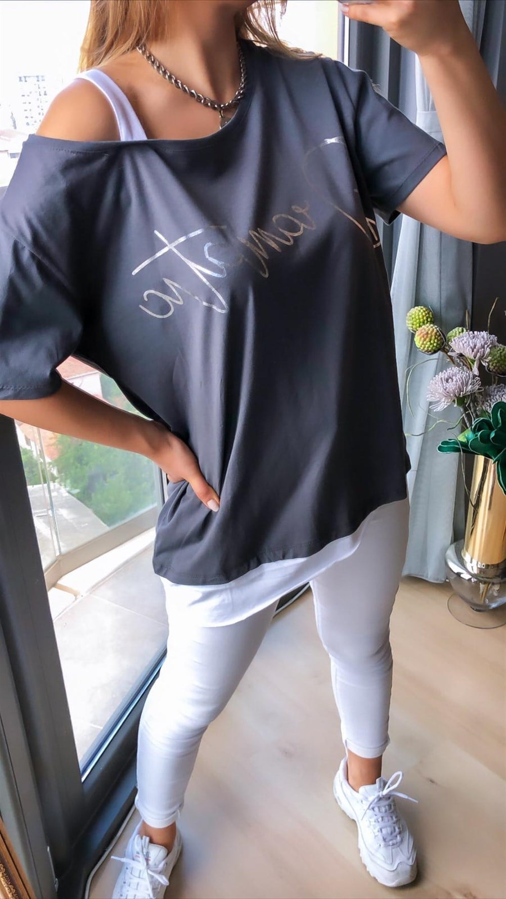 Tek Omuz Askılı Tshirt