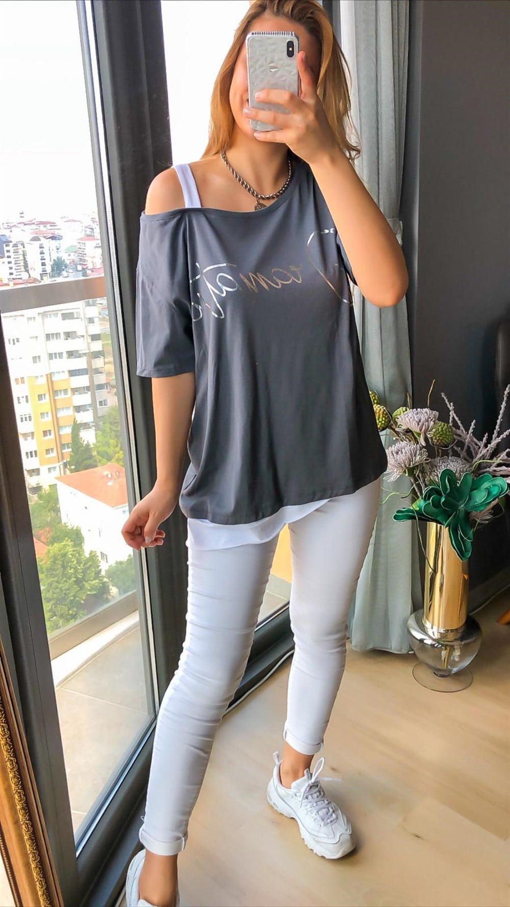 Tek Omuz Askılı Tshirt