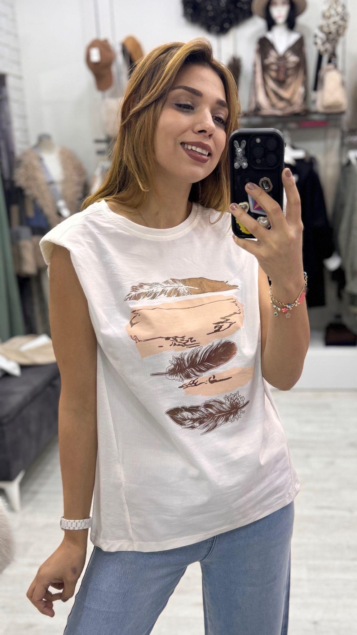 Tshirt Kolsuz Yaprakli