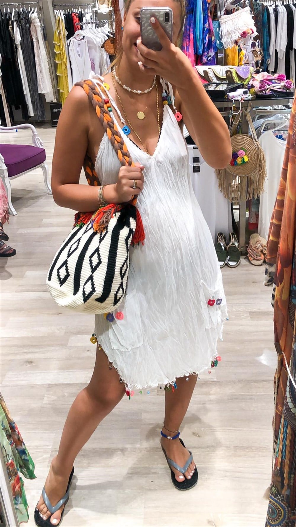 Tülbent Oyalı Mini Elbise