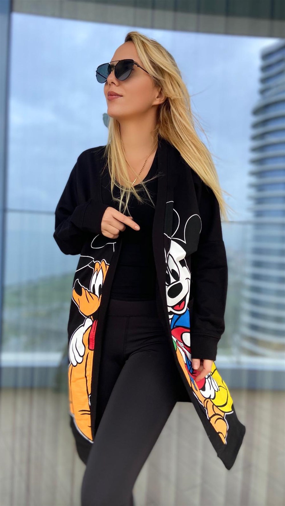 Yan cepli Mickey Hırka