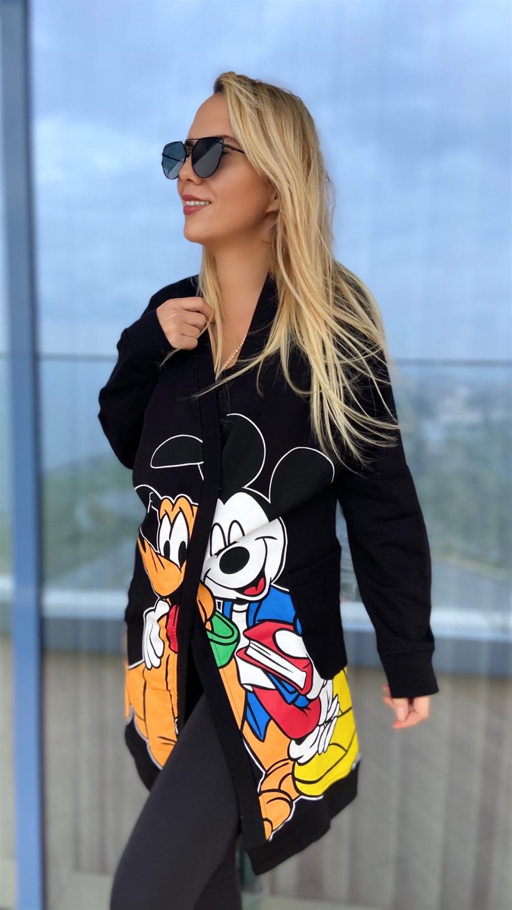 Yan cepli Mickey Hırka