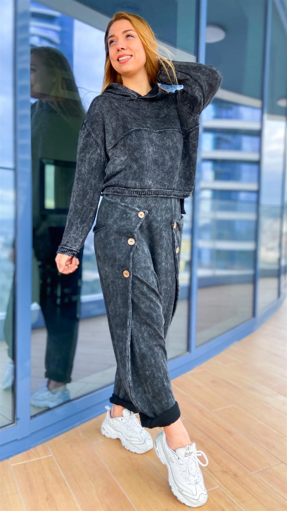 Yan Düğmeli Şalvar 