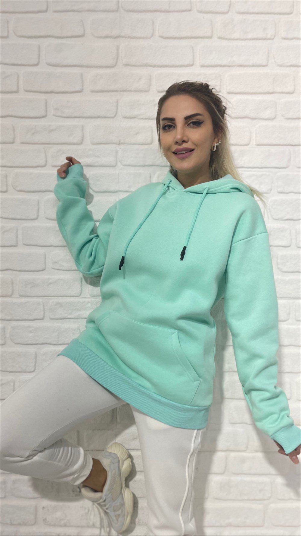 Yandan Cepli Kapşonlu Sweat