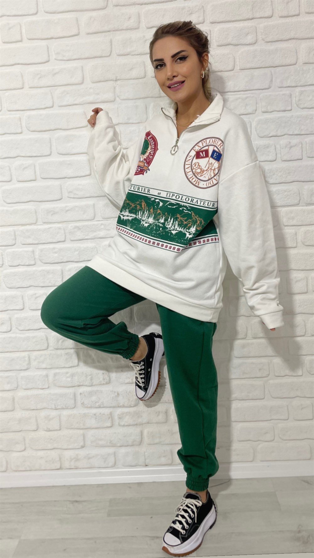 Yeşil Logolu Sweat 