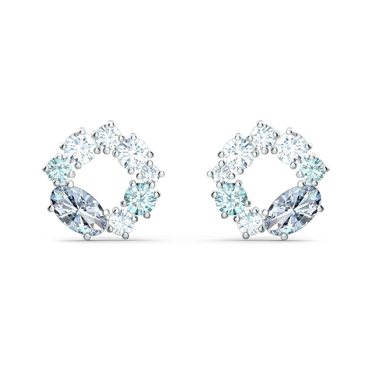 ATTRACT: KÜPE STUD CIRCLE RENKLİ, RODYUM KAPLAMA