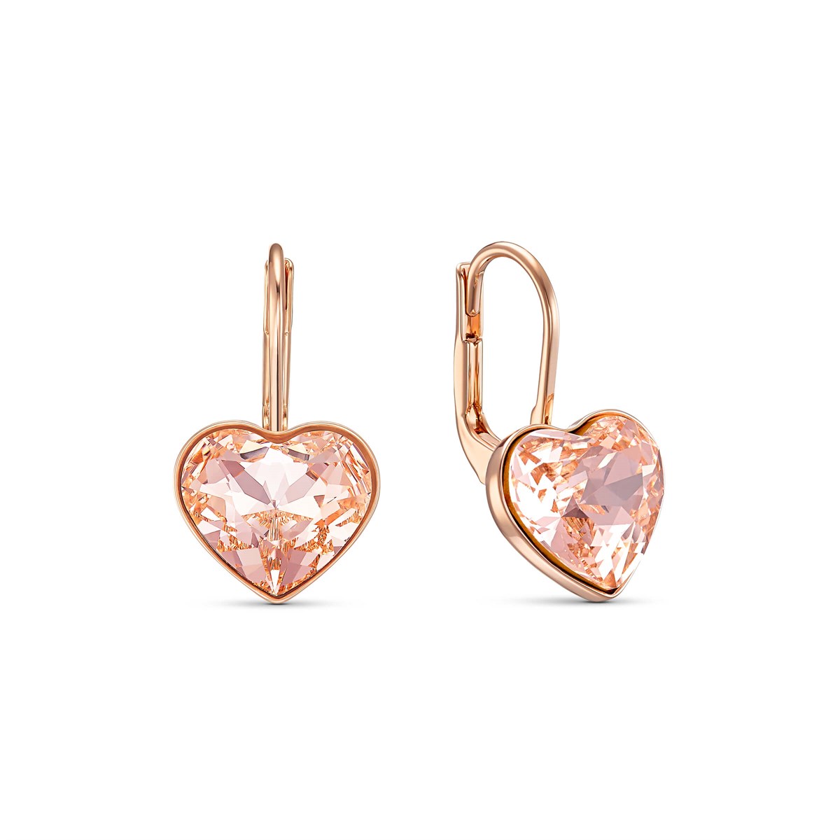 Bella:İğneli Küpe Heart, Pembe Altin Kaplama