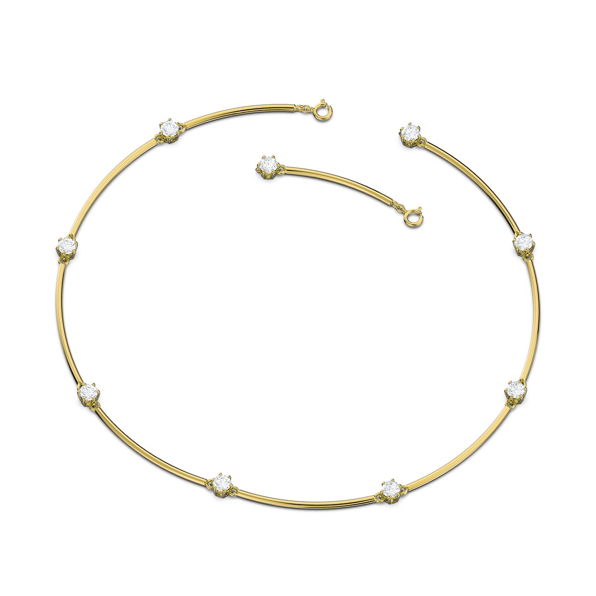 Constella Choker Kolye Beyaz Kristal Altın Kaplama