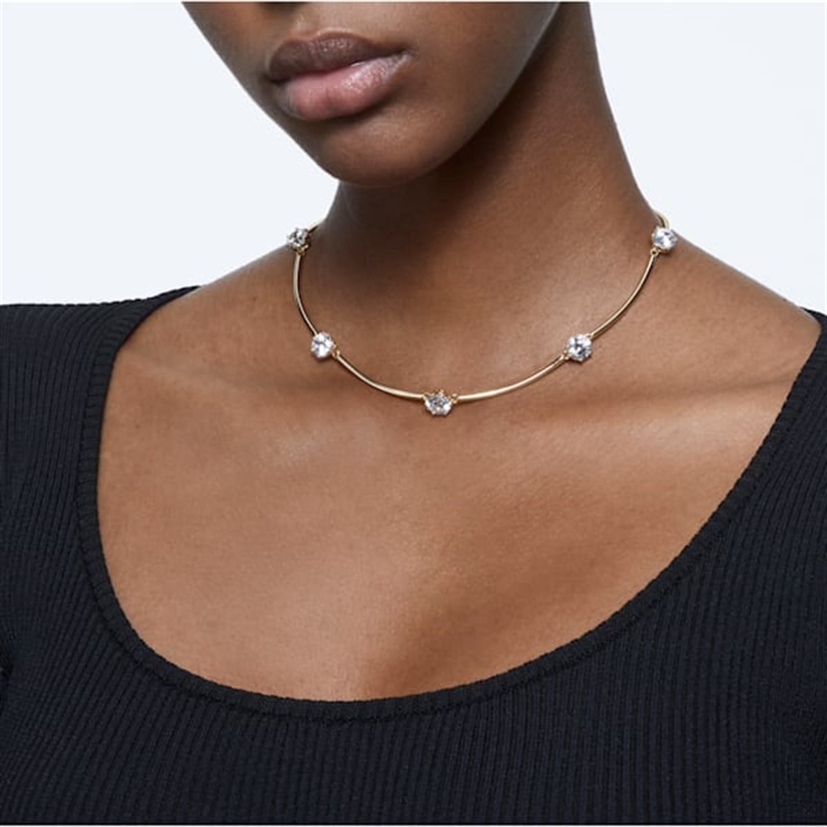 Constella Choker Kolye Beyaz Kristal Altın Kaplama