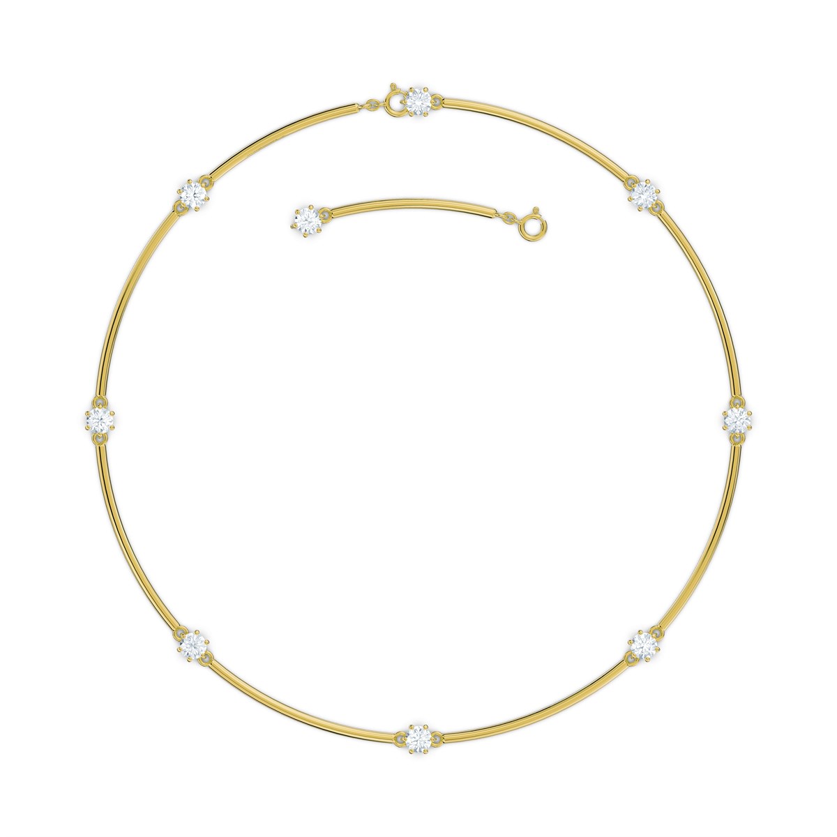 Constella Choker Kolye Beyaz Kristal Altın Kaplama