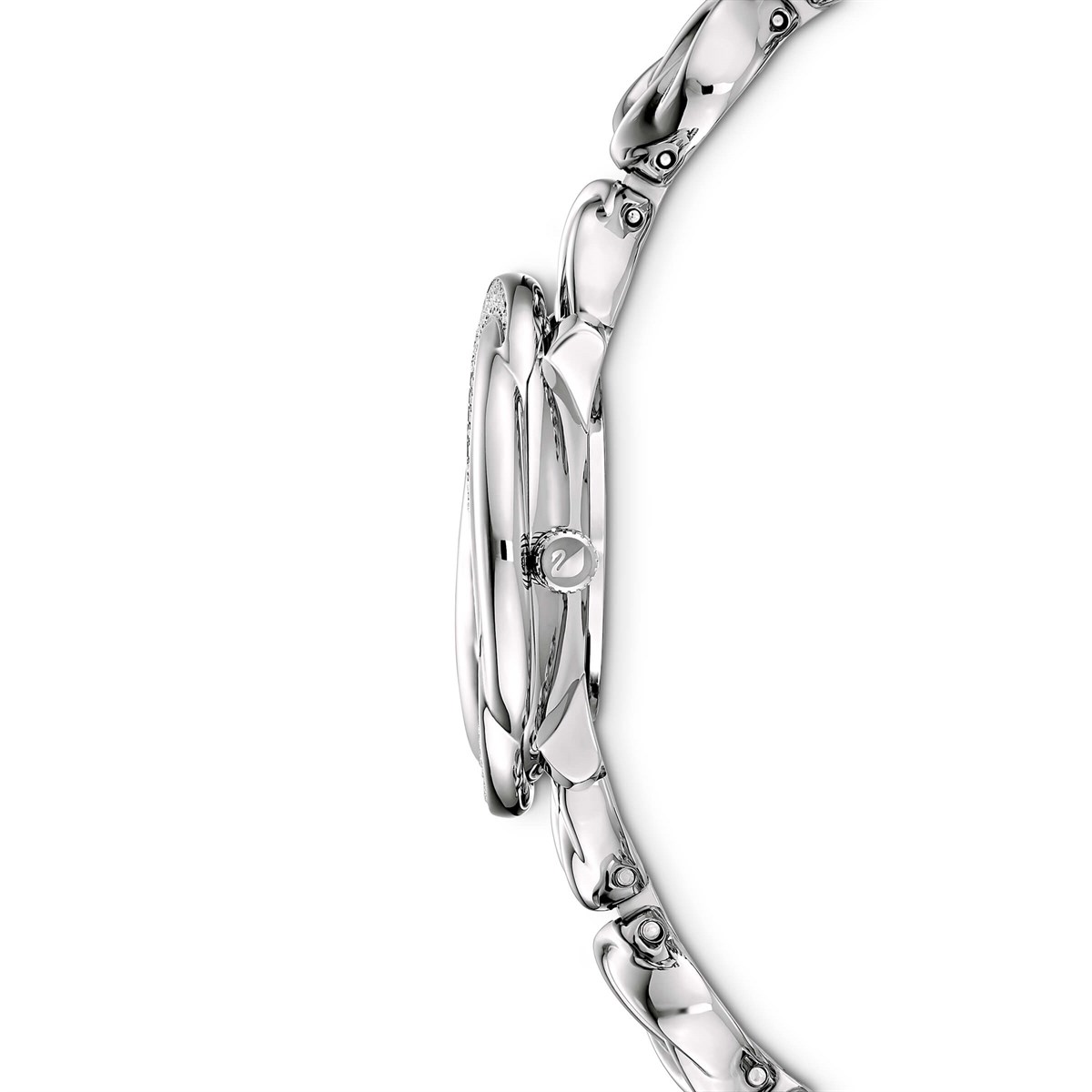 Crystal Flower Saat, Metal Bileklik, Beyaz, Paslanmaz Çelik