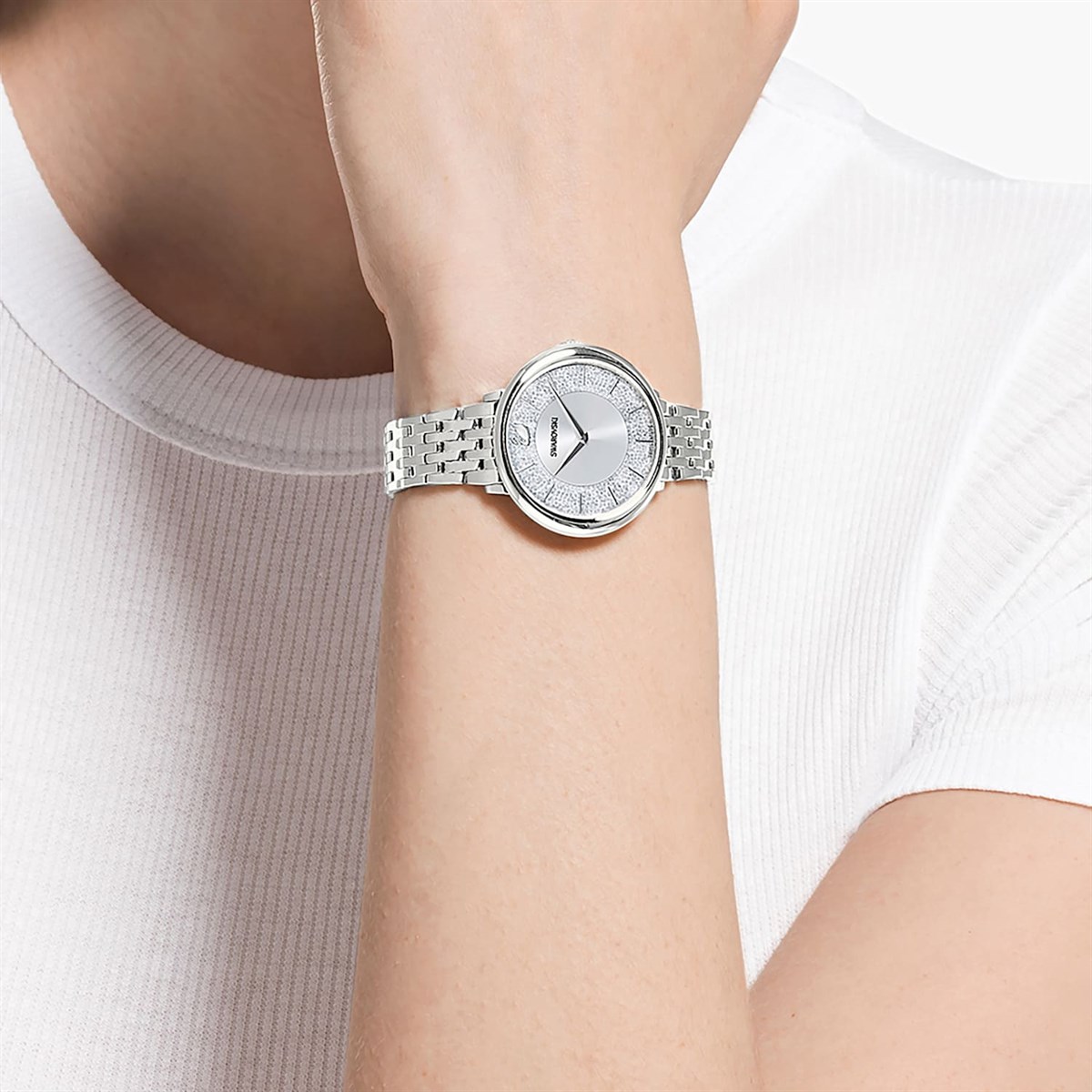 Crystalline Chic, Metal Bileklik, Beyaz, Paslanmaz Çelik