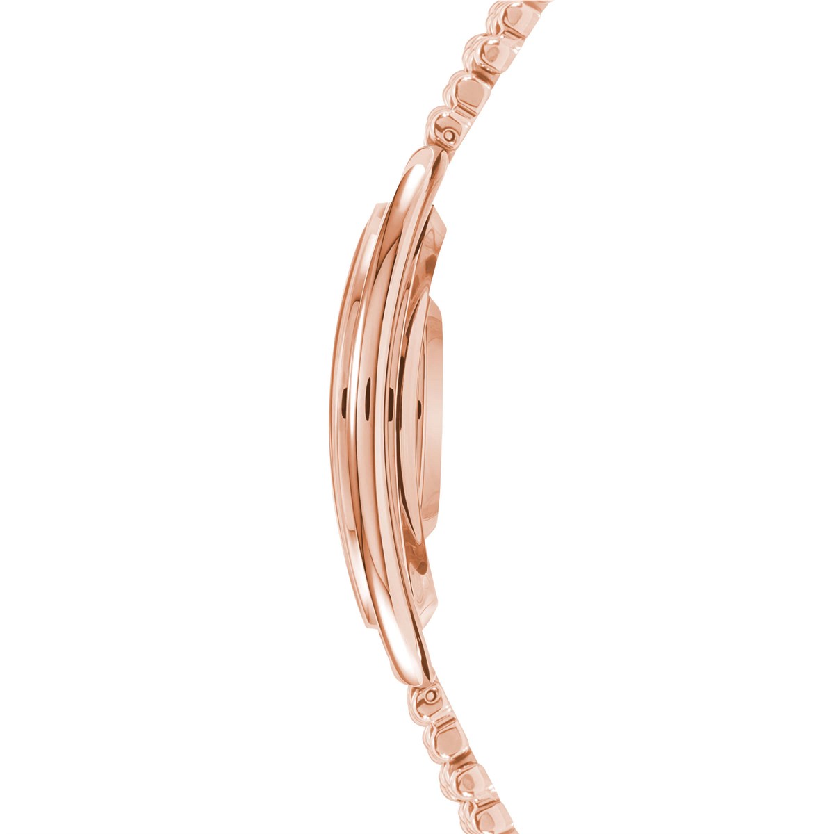 CRYSTALLINE OVAL METAL KAYIŞ, SİYAH, PEMBE ALTIN PVD KAPLAMA