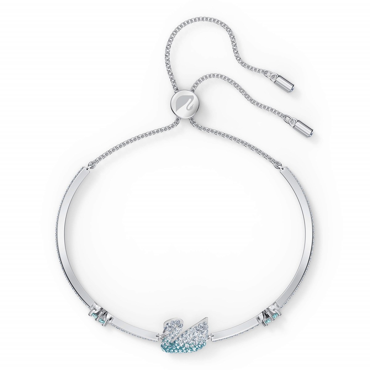 ICONIC SWAN:BİLEKLİK, MAVİ, BEYAZ, RODYUM KAPLAMA