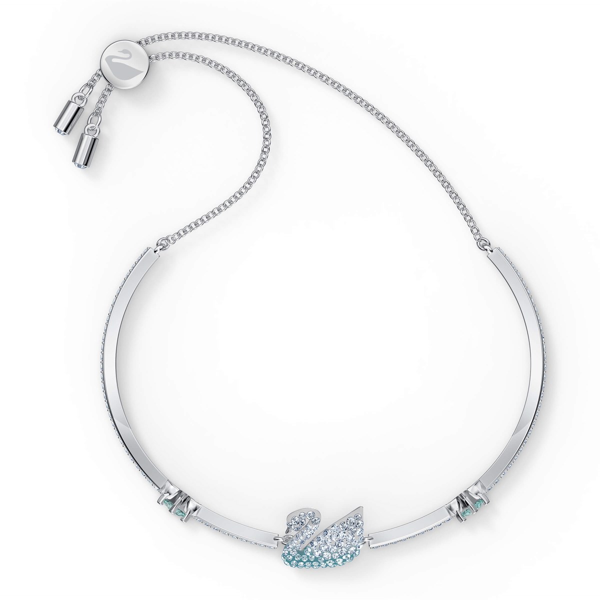 ICONIC SWAN:BİLEKLİK, MAVİ, BEYAZ, RODYUM KAPLAMA