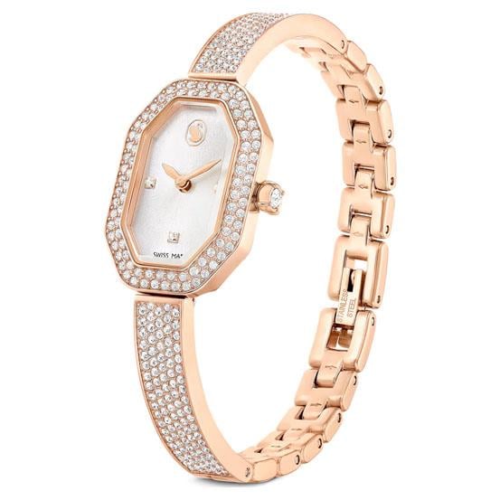 MarkasızDextera Bangle Saat İsviçre Üretimi, Metal bileklik, Rose Altın tonu, Pembe altın rengi yüzey