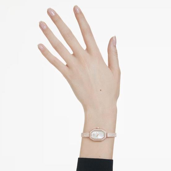 MarkasızDextera Bangle Saat İsviçre Üretimi, Metal bileklik, Rose Altın tonu, Pembe altın rengi yüzey