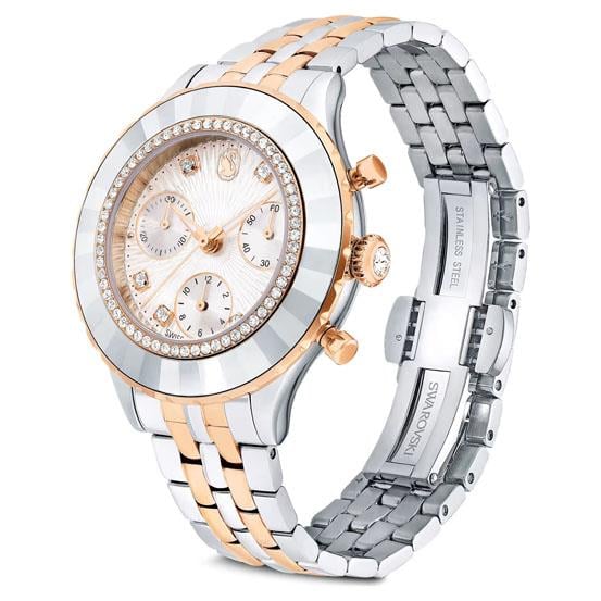 Markasız#N/AOctea Chrono Saat İsviçre Üretimi, Metal bileklik, Rose Altın tonu, Karışık metal yüzey