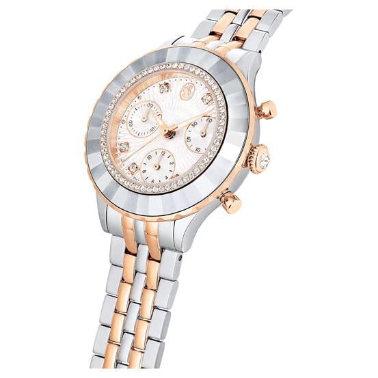 Markasız#N/AOctea Chrono Saat İsviçre Üretimi, Metal bileklik, Rose Altın tonu, Karışık metal yüzey