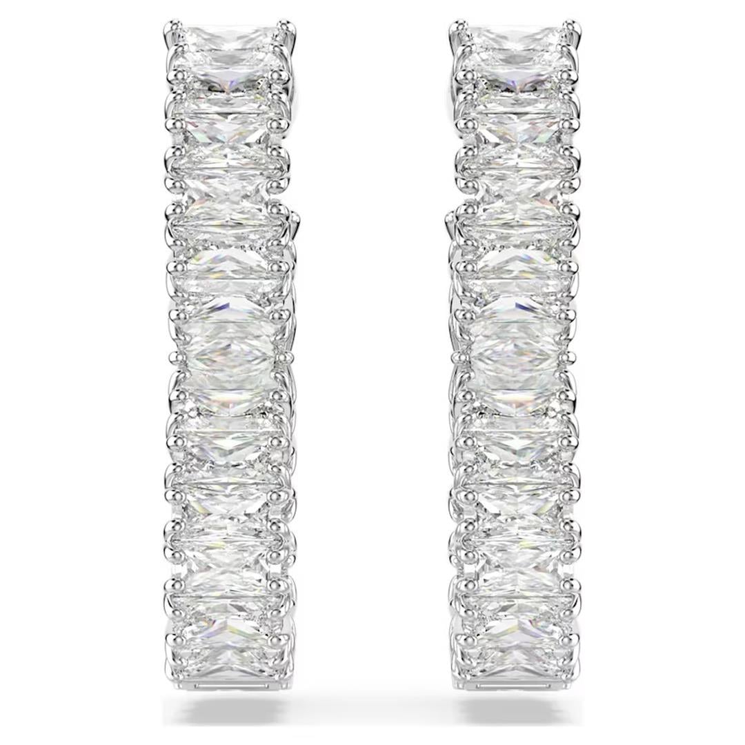 MarkasızSwarovski Hyperboala Gümüş Rengi Sonsuzluk Taş İşlemeli Kadın Küpe