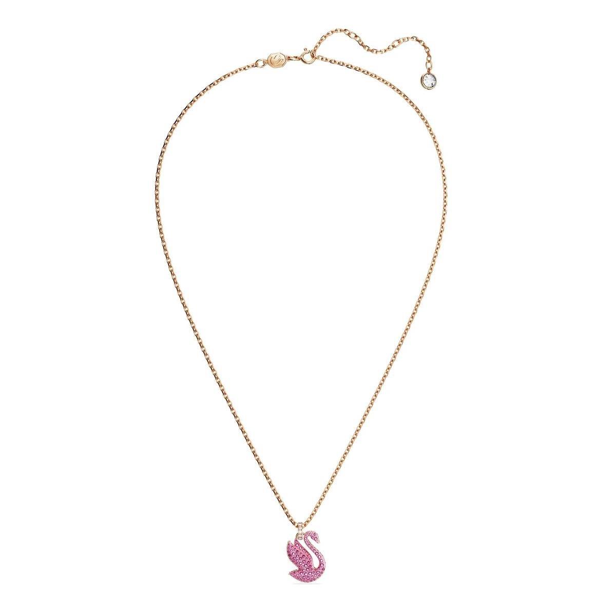 MarkasızSwarovski Iconic Kuğu Model Pembe Altın Kaplama Kolye| ÜnçerlerSwarovski Iconic Kuğu Model Pembe Altın Kaplama Kolye