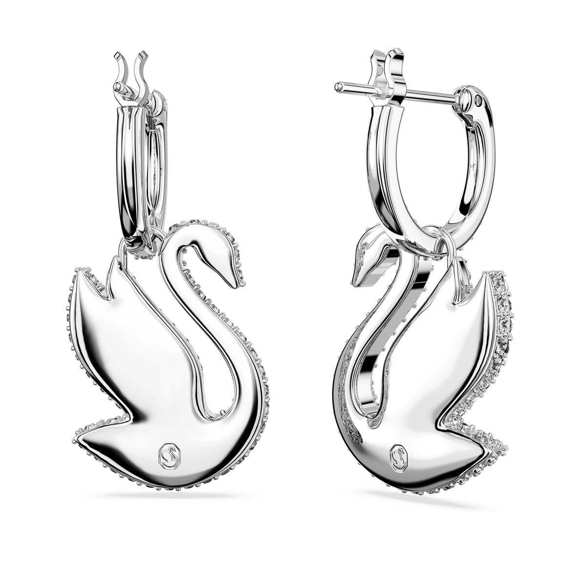 MarkasızSwarovski Iconic Swan Beyaz Kuğu Kadın Küpe