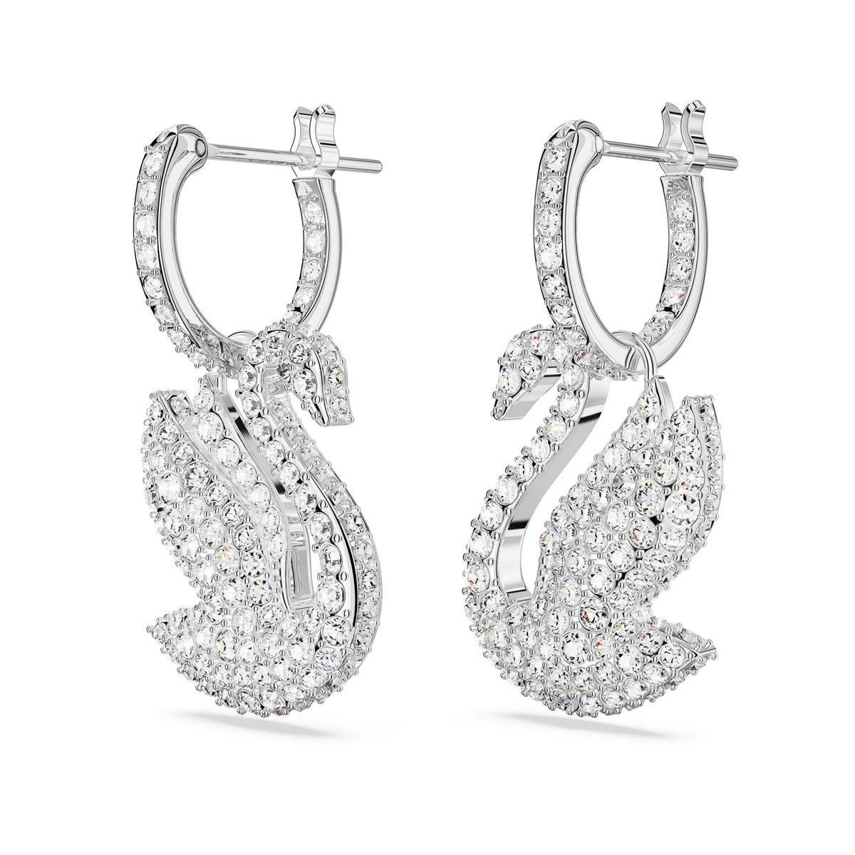 MarkasızSwarovski Iconic Swan Beyaz Kuğu Kadın Küpe