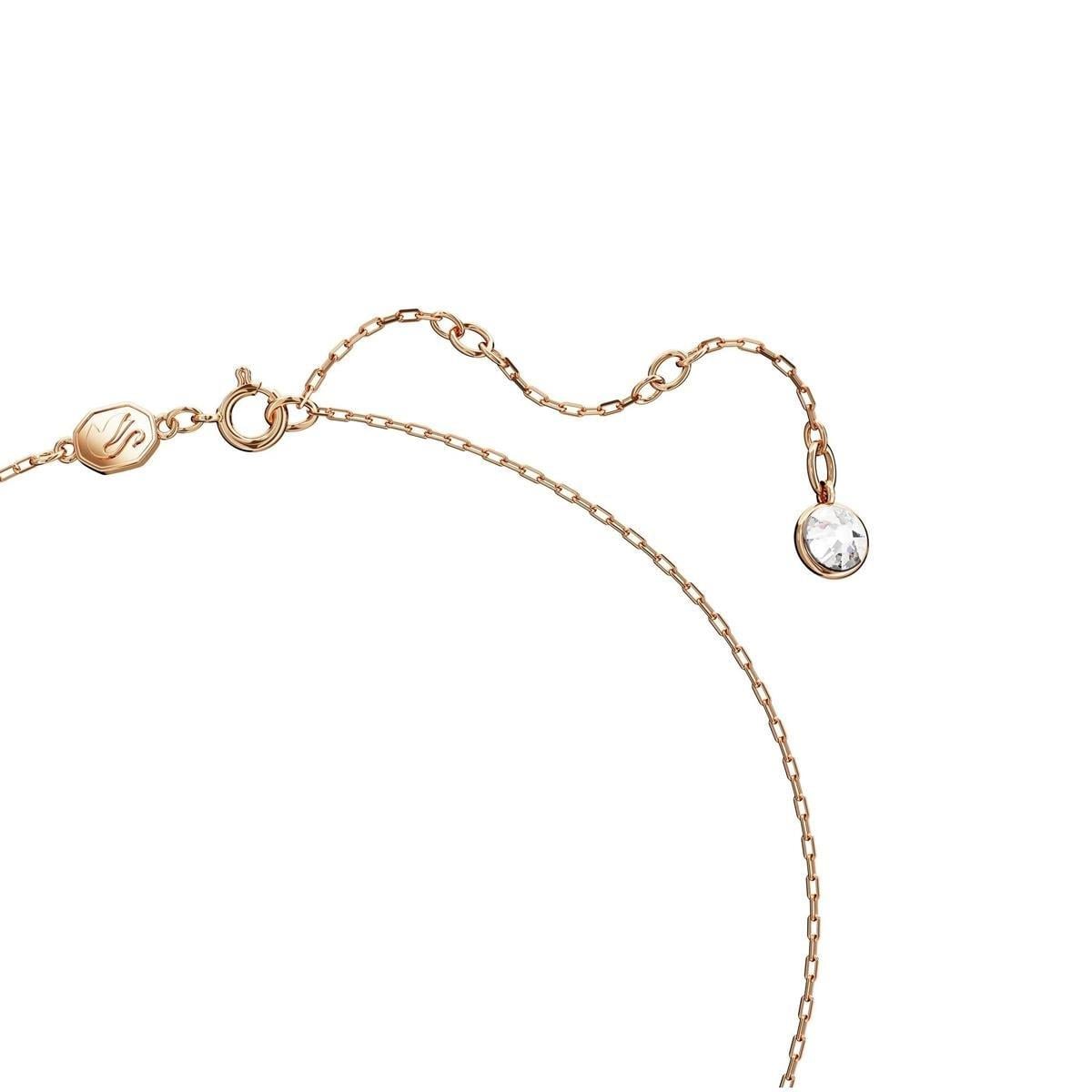 MarkasızSwarovski Iconic Swan Beyaz Kuğu Pembe Altın Kaplama Kadın Kolye
