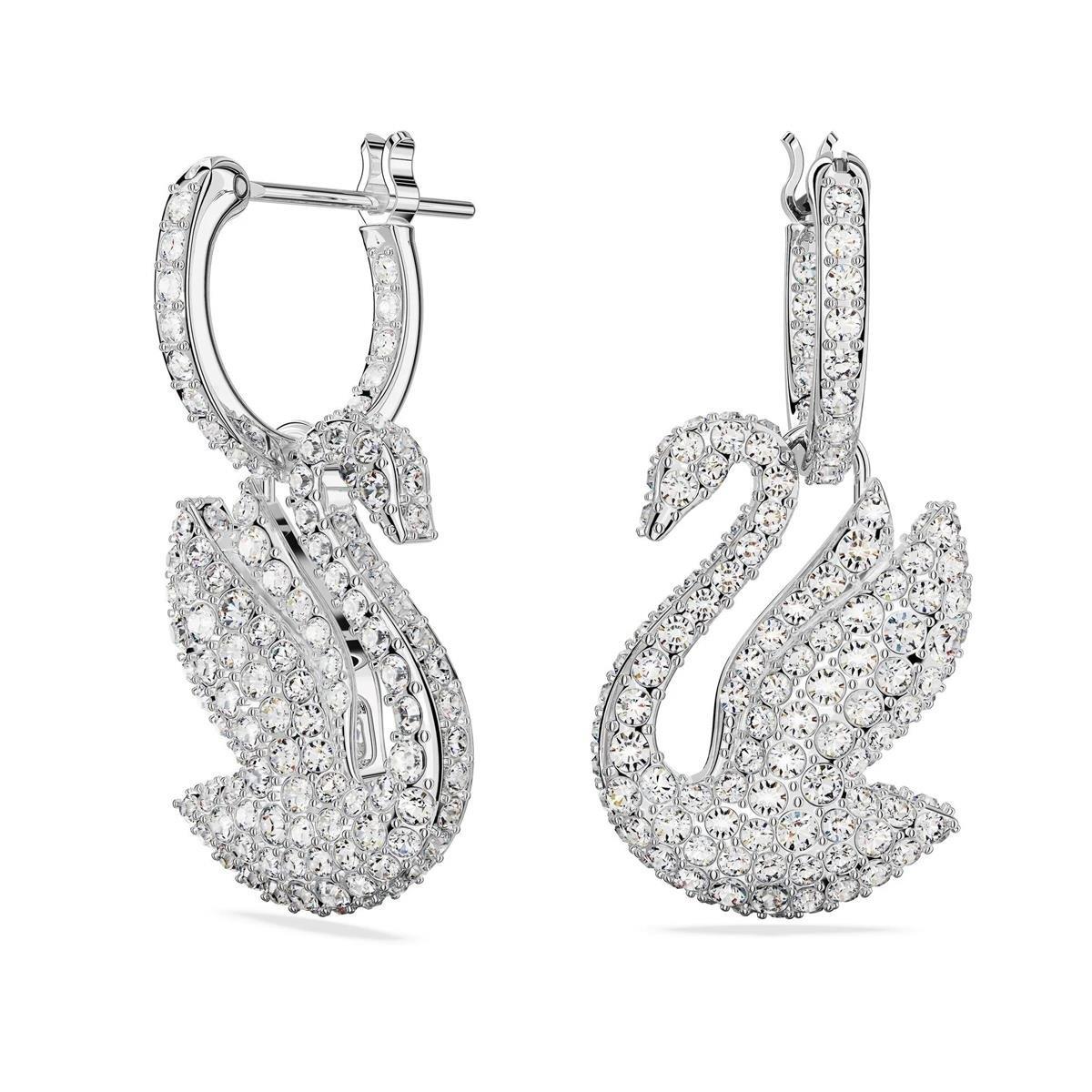 MarkasızSwarovski Iconic Swan Beyaz Kuğu Kadın Küpe
