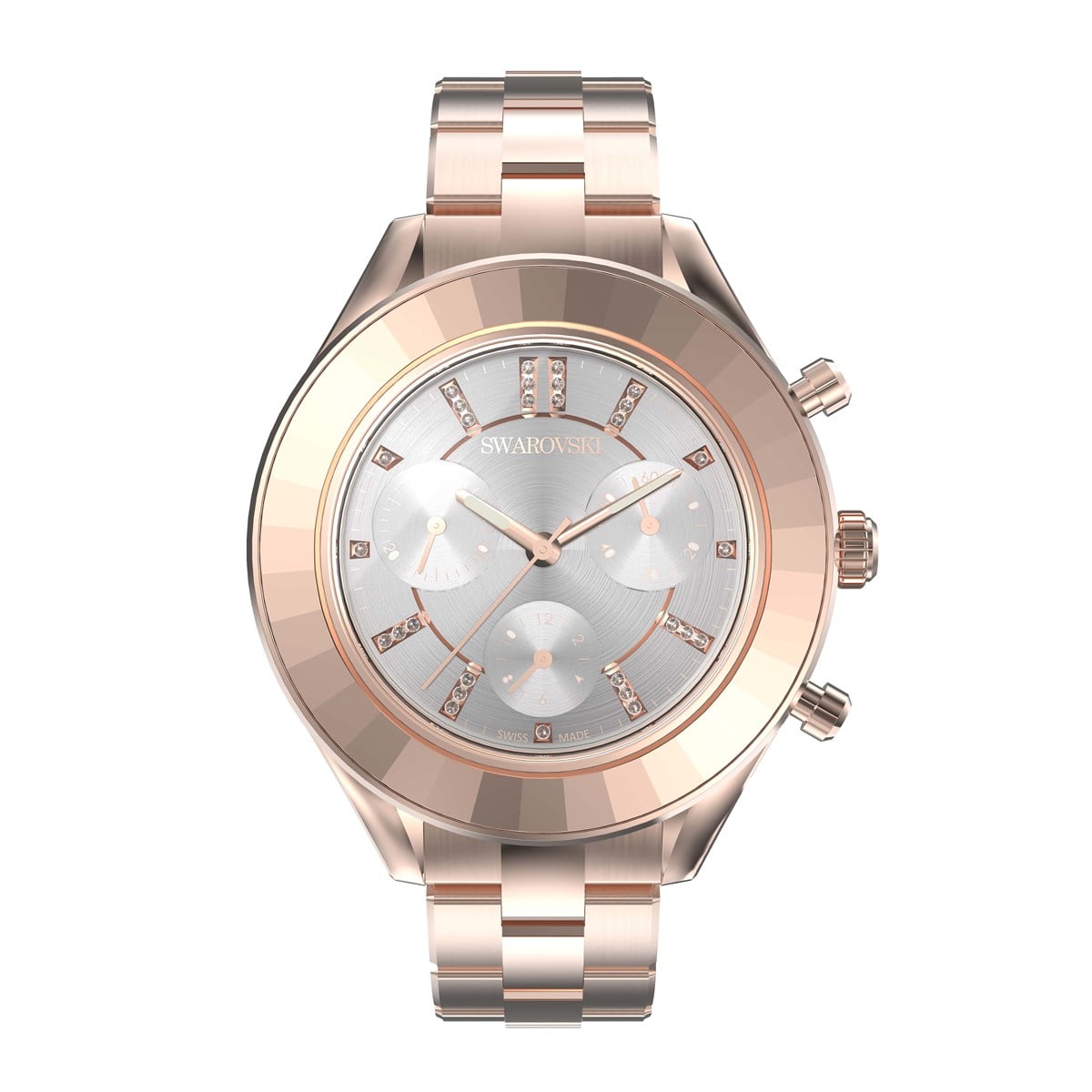 Octea Lux Sport Saat Metal Bileklik Pembe Altın Rengi PVD Kaplama